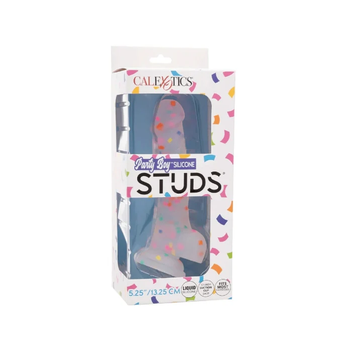 6" Party Boy Silicone Studs Dong with Suction Cup - Image 4