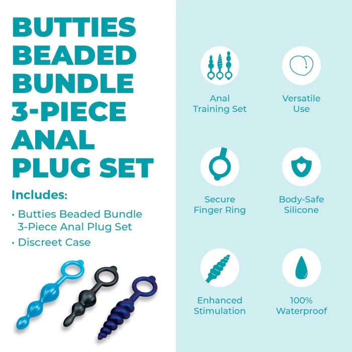Butties Beaded Bundle 3-Piece Anal Plug Set - Image 2
