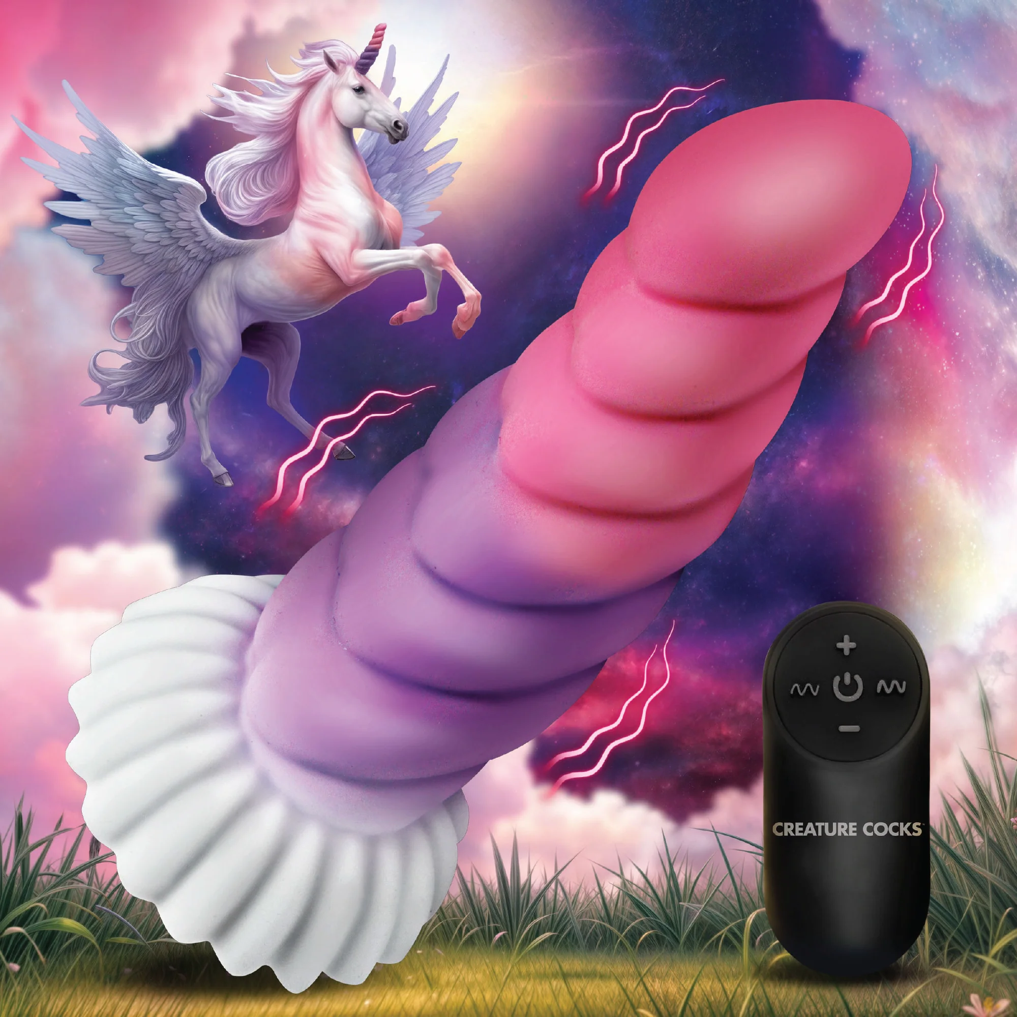 Creature Cocks Cloud Rider Unicorn Rechargeable Silicone Dildo - Multicolor - Image 2