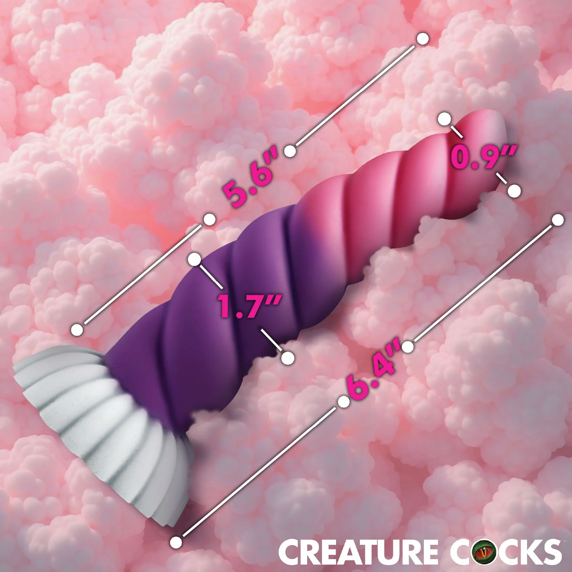 Creature Cocks Cloud Rider Unicorn Rechargeable Silicone Dildo - Multicolor - Image 3