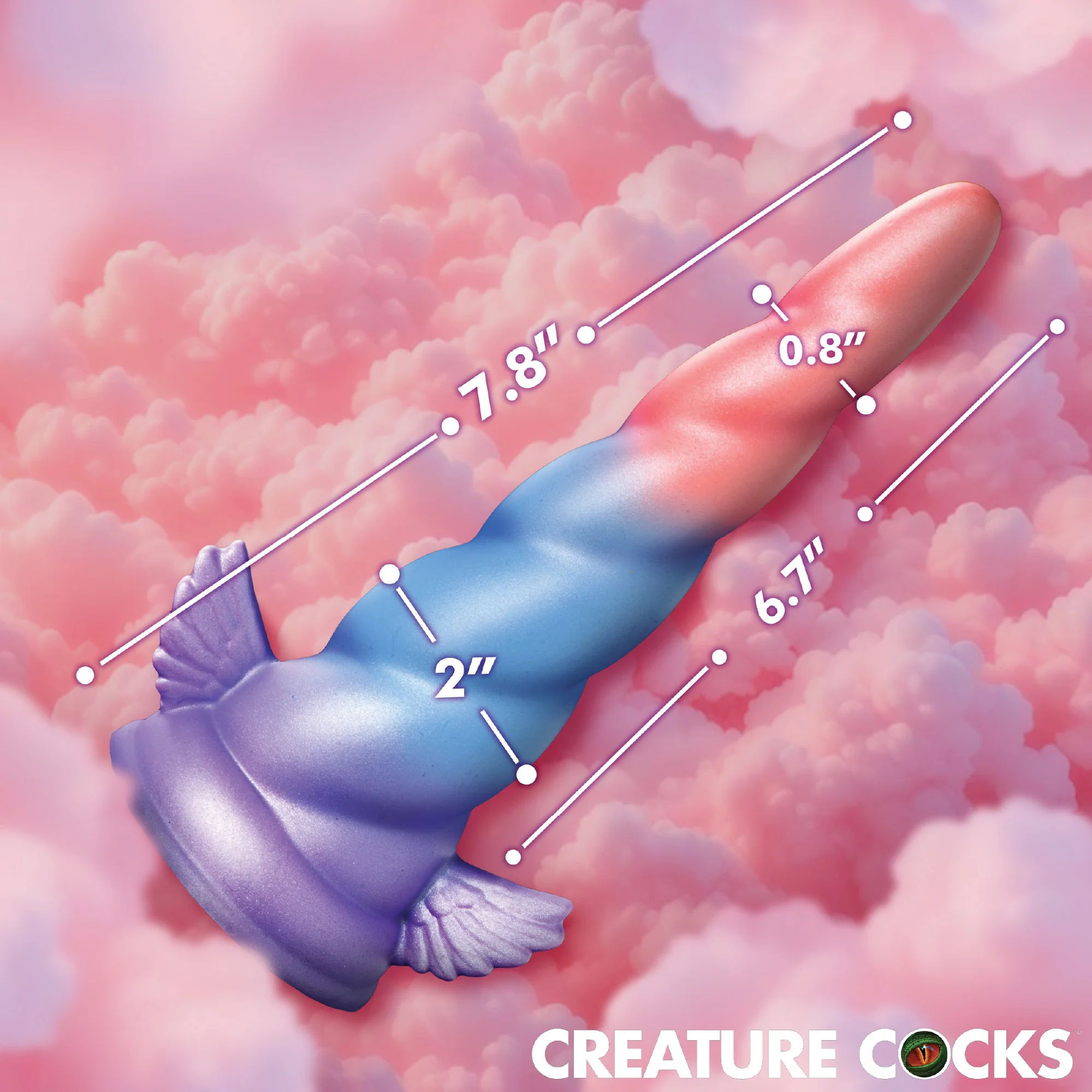 Creature Cocks Deluxe Dream Rider Vibrating Unicorn Rechargeable Silicone Dildo - Multicolor - Image 2