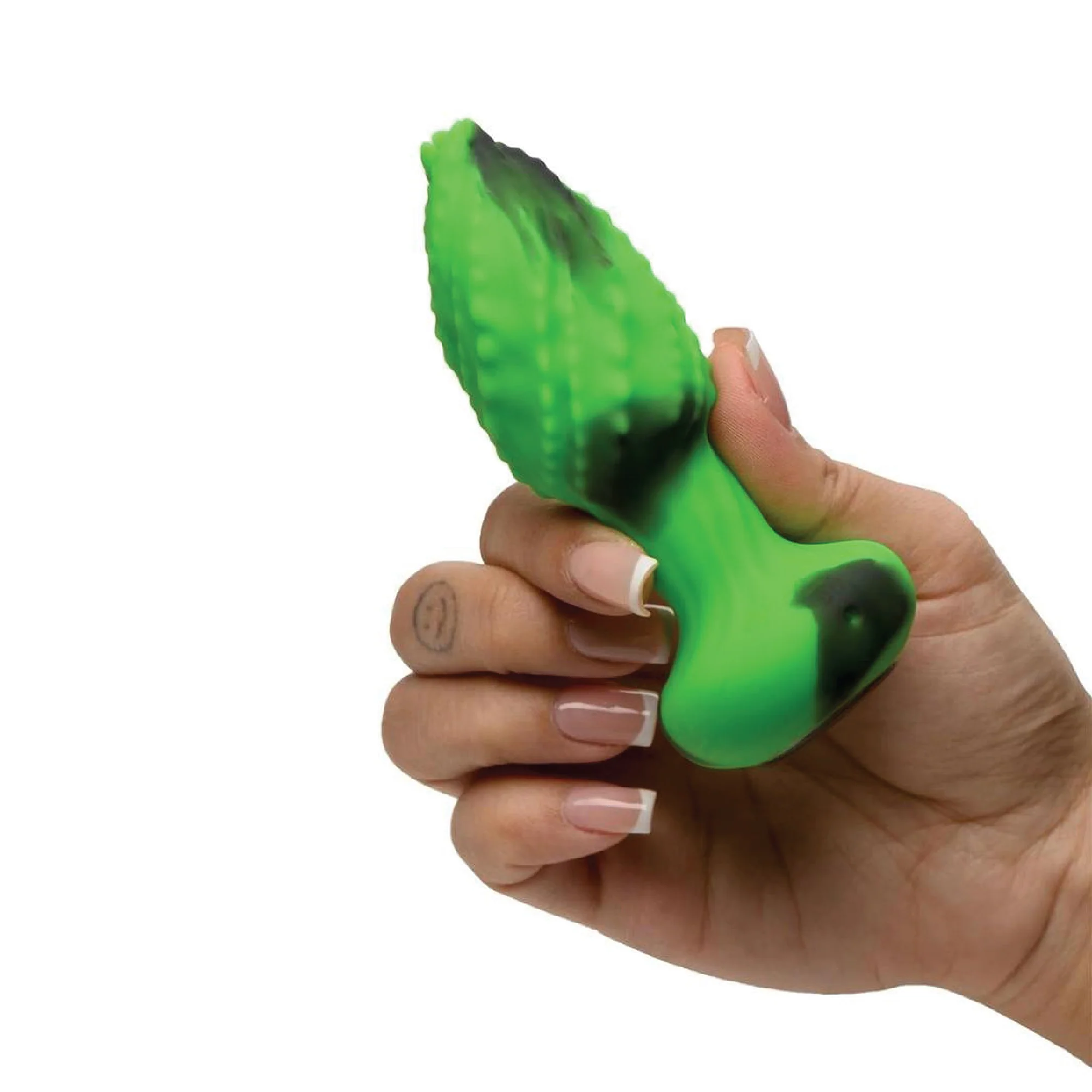 Creature Cocks Eye of the Spawn Rechargeable Silicone Vibrating & Squirming Butt Plug with Remote - Green - Image 3