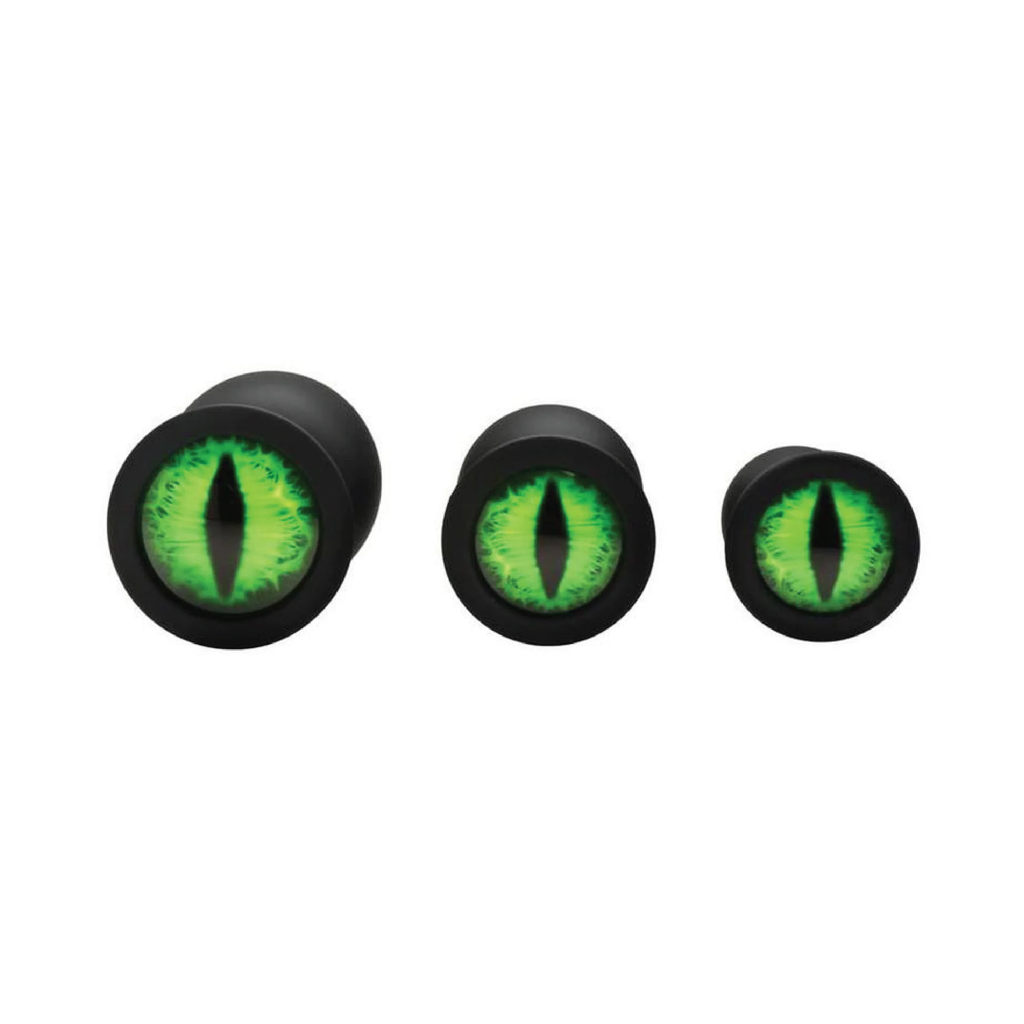 Creature Cocks Green Eye Silicone Butt Plug Set (3 Piece) - Green/Black - Image 2