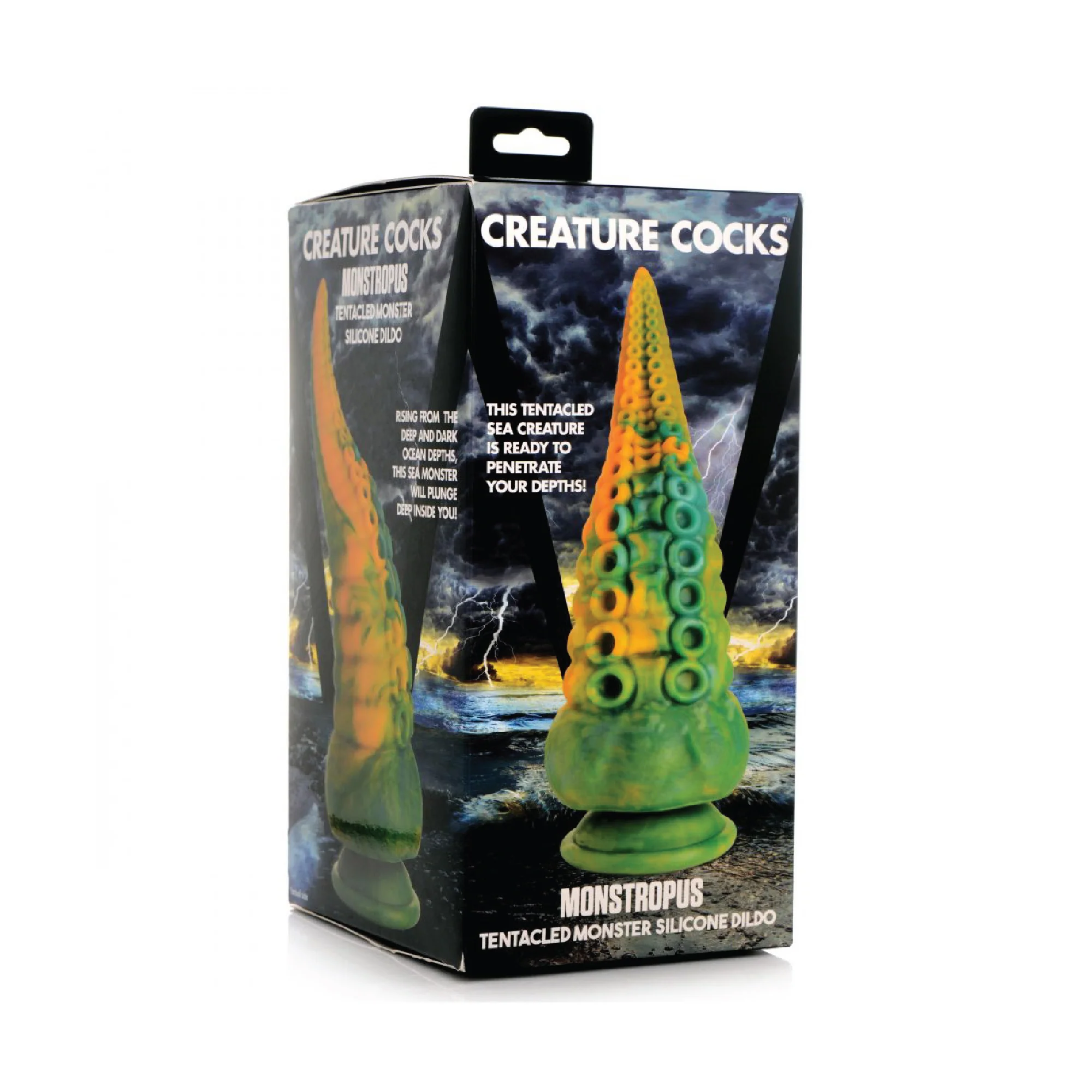 Creature Cocks Monstropus Tentacled Monster Silicone Dildo - Green/Yellow/Blue - Image 5