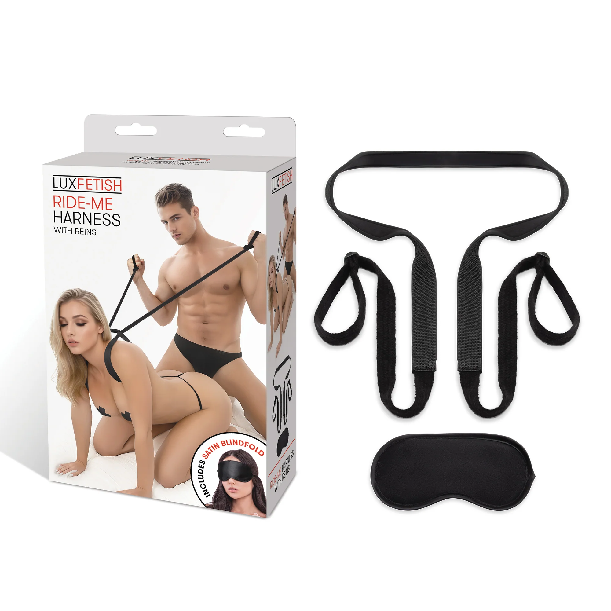 Ride-Me Harness with Reins & Satin Blindfold