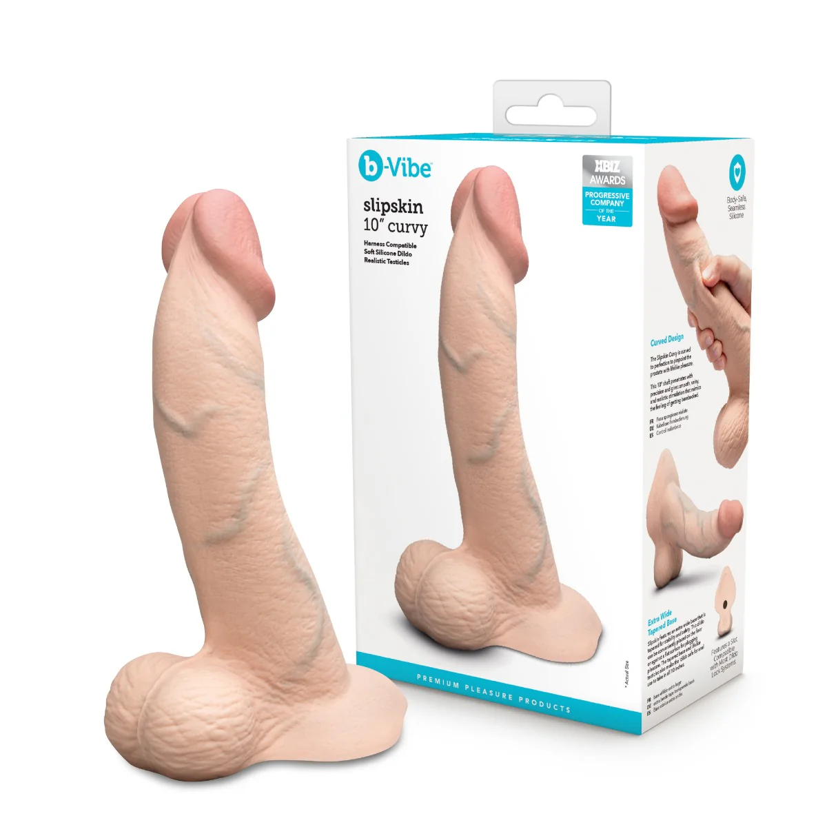 Slipskin Realistic Silicone Dildo - Curvy - Image 161