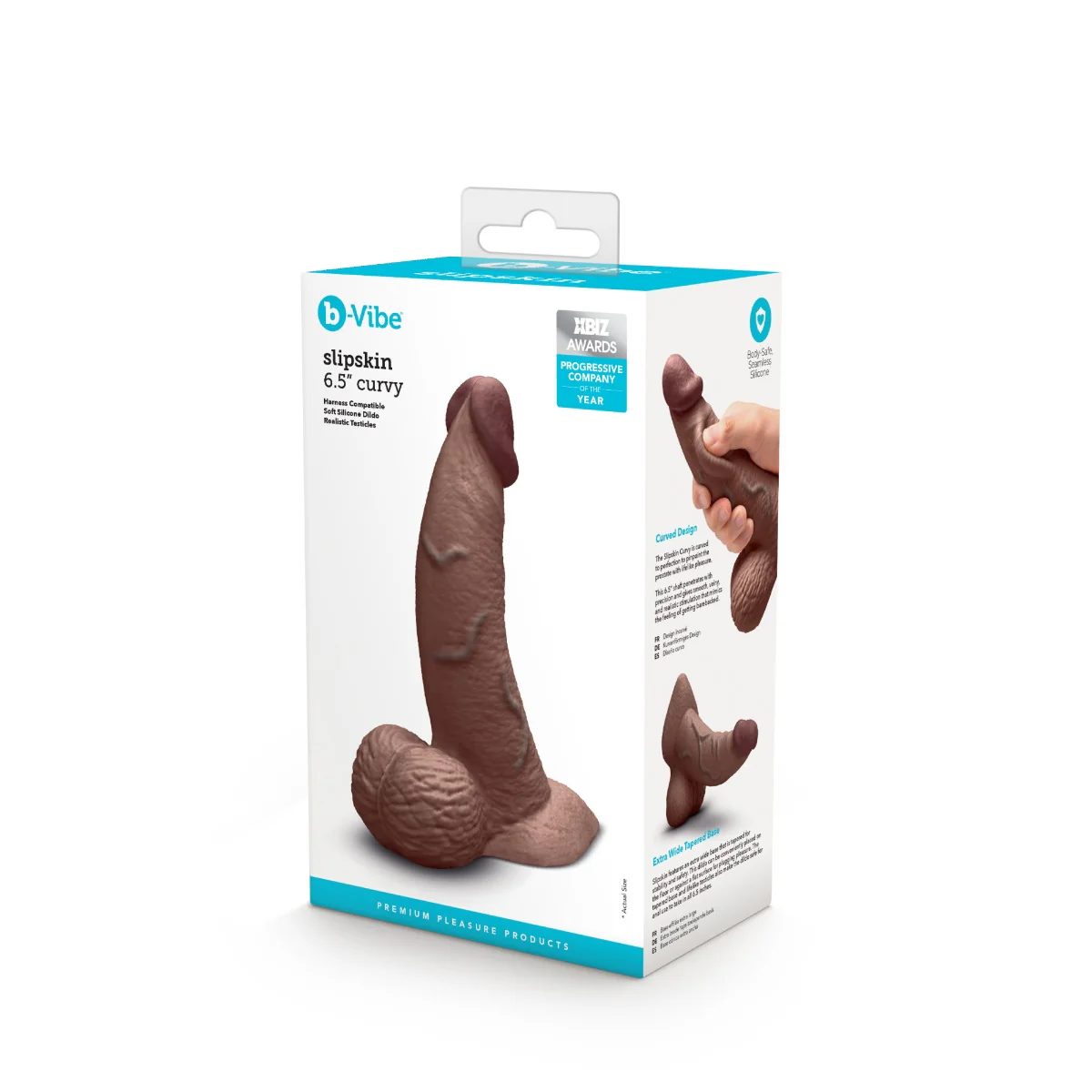 Slipskin Realistic Silicone Dildo - Curvy - Image 167
