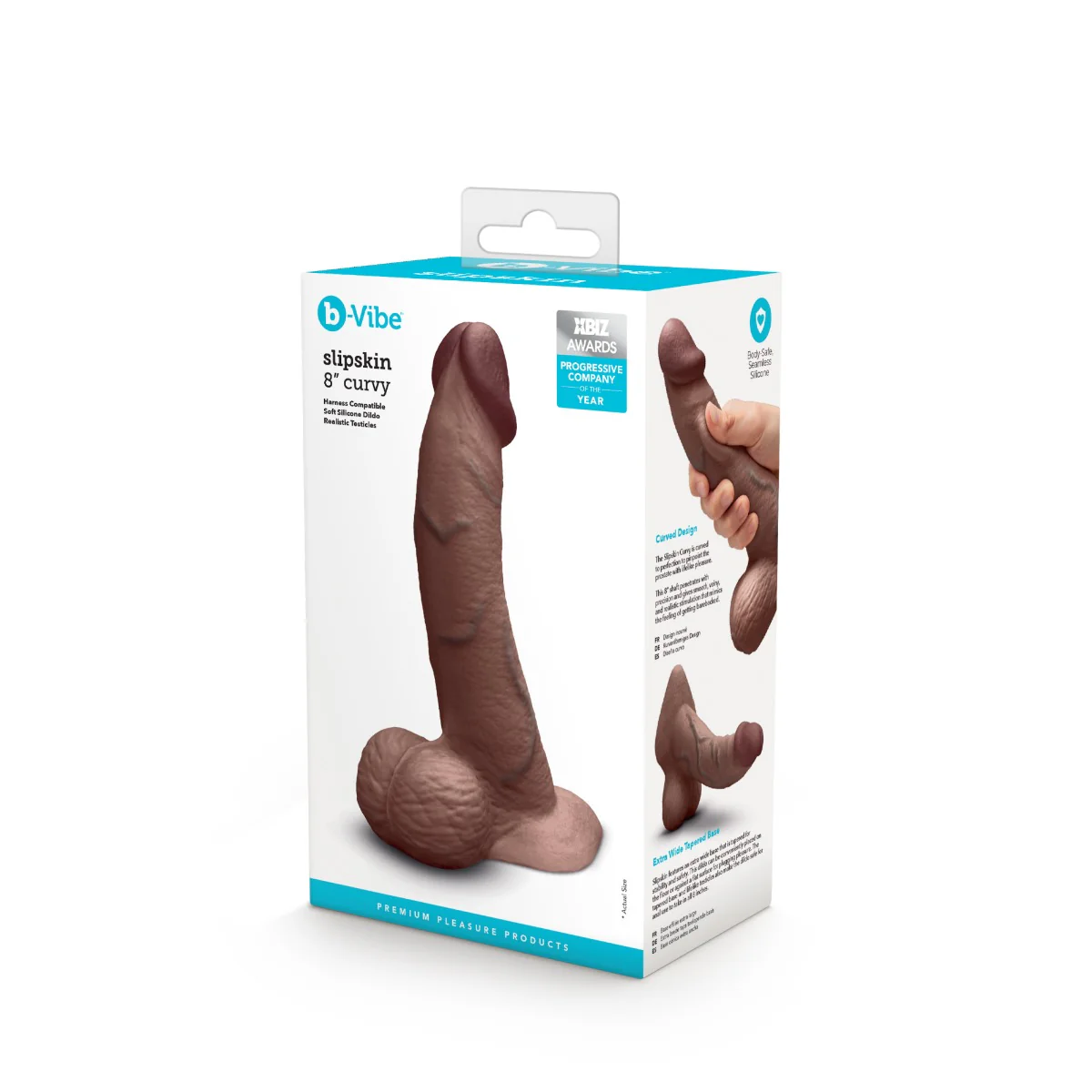 Slipskin Realistic Silicone Dildo - Curvy - Image 183
