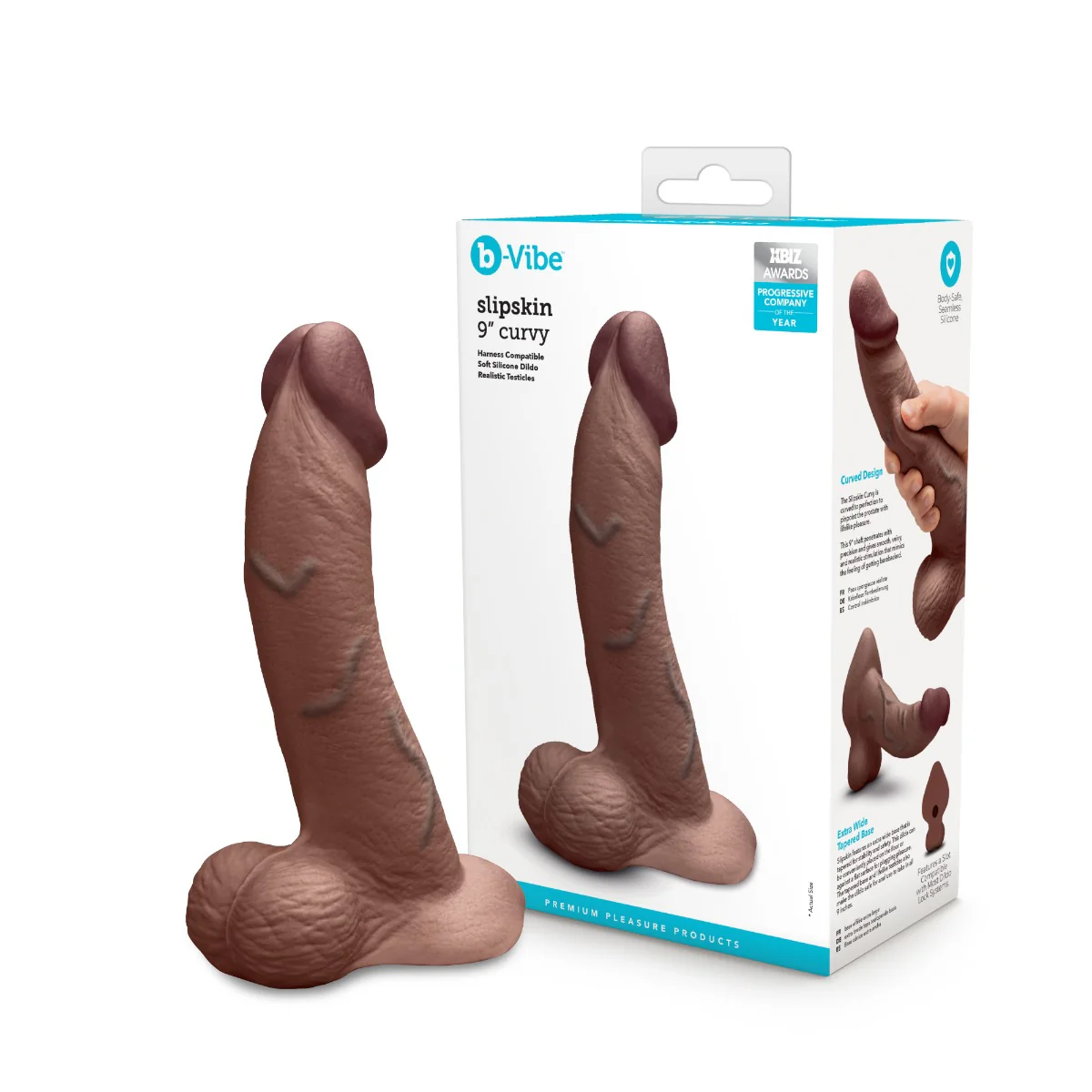 Slipskin Realistic Silicone Dildo - Curvy - Image 210