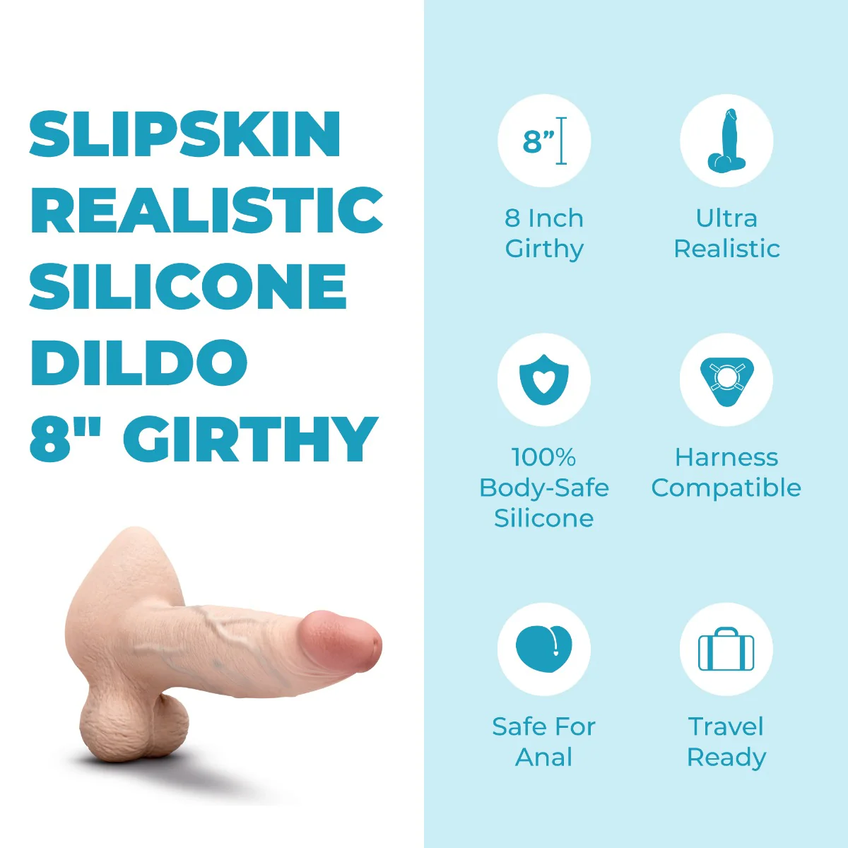 Slipskin Realistic Silicone Dildo - Girthy - Image 116
