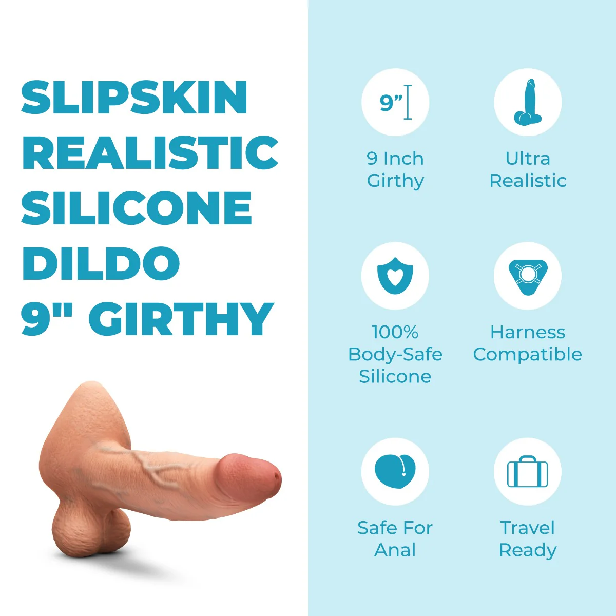 Slipskin Realistic Silicone Dildo - Girthy - Image 136