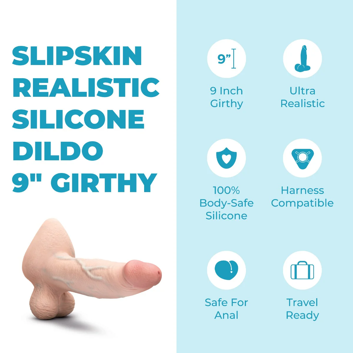 Slipskin Realistic Silicone Dildo - Girthy - Image 156