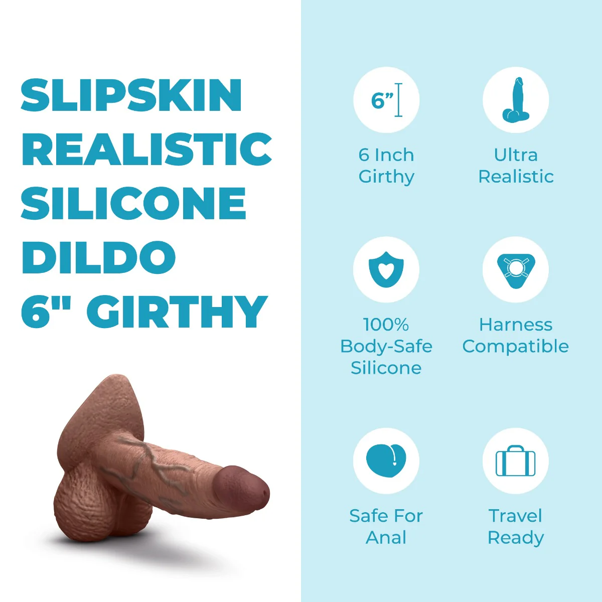 Slipskin Realistic Silicone Dildo - Girthy - Image 174