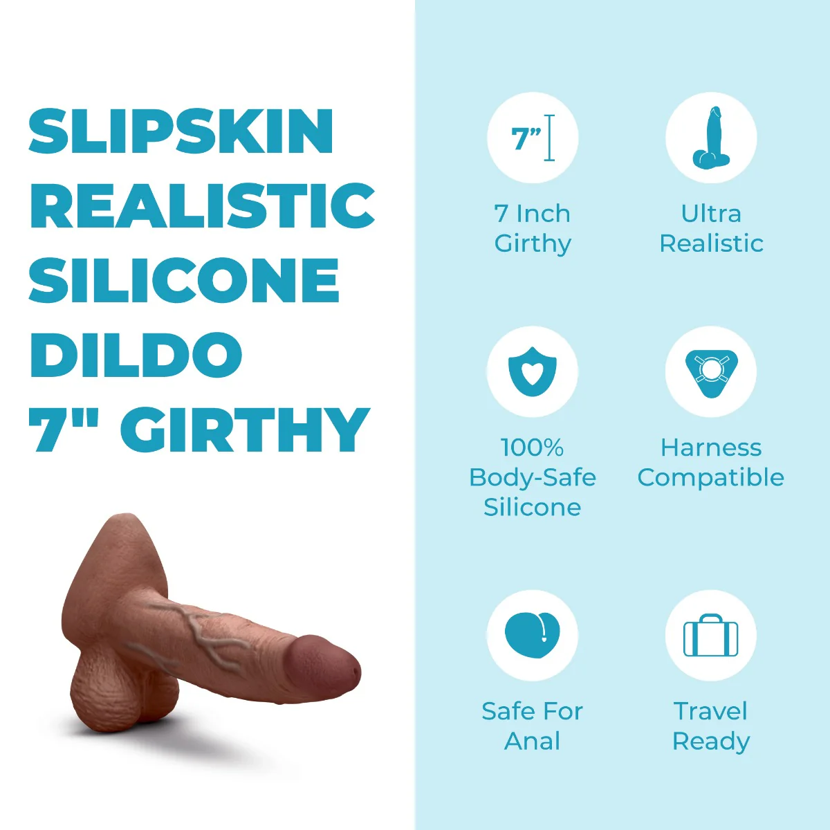 Slipskin Realistic Silicone Dildo - Girthy - Image 189