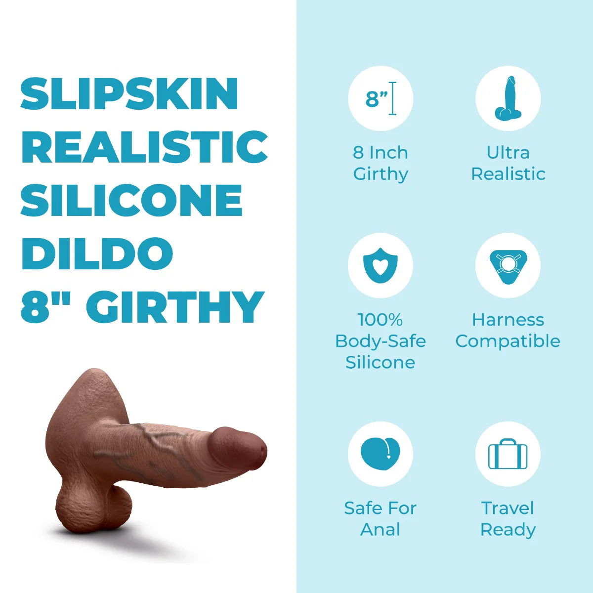 Slipskin Realistic Silicone Dildo - Girthy - Image 207