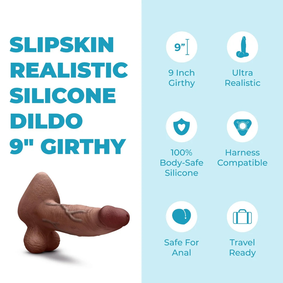 Slipskin Realistic Silicone Dildo - Girthy - Image 223
