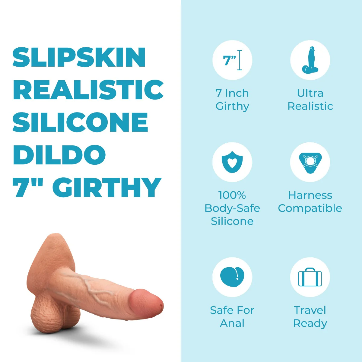 Slipskin Realistic Silicone Dildo - Girthy - Image 56