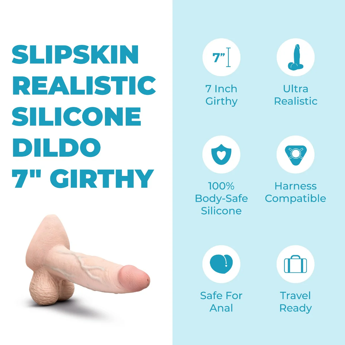 Slipskin Realistic Silicone Dildo - Girthy - Image 76