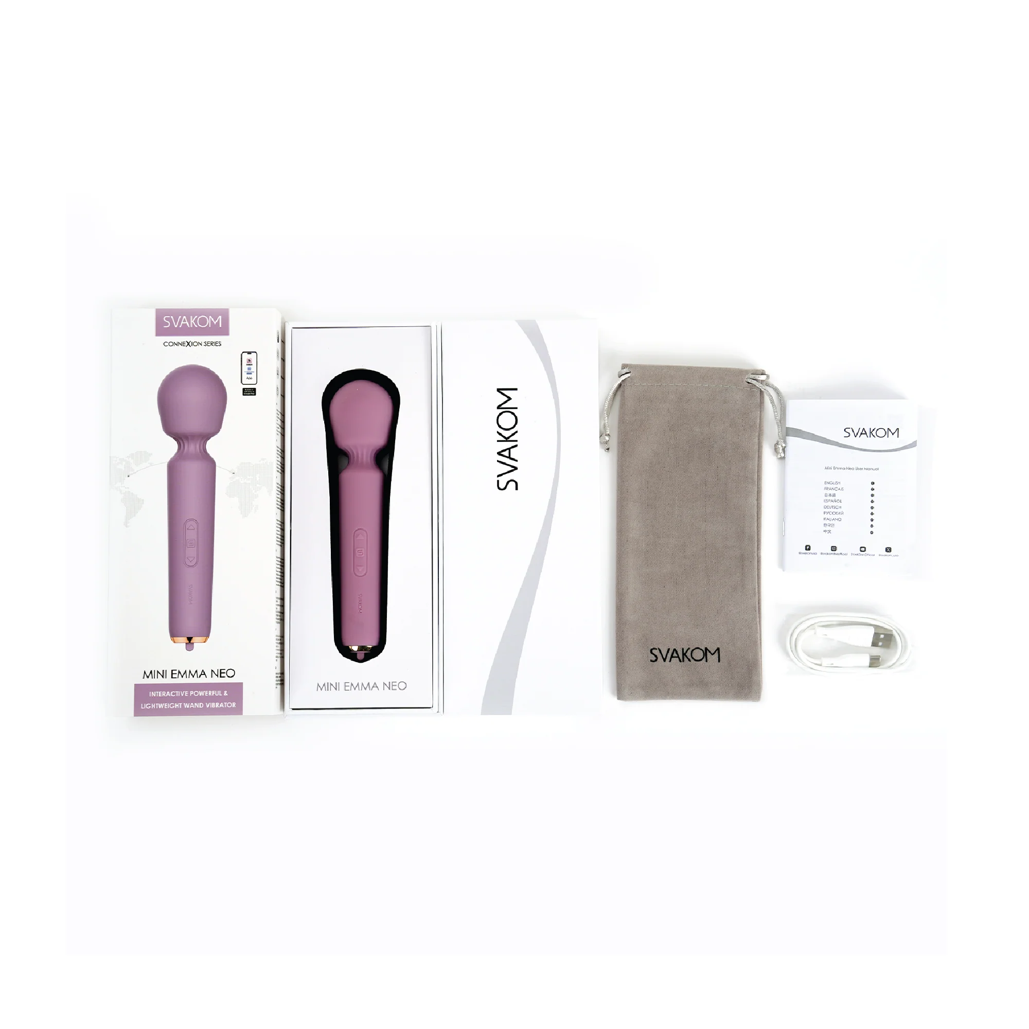 Svakom App Control Mini Emma Neo Silicone Massage Wand Lavender - Image 4